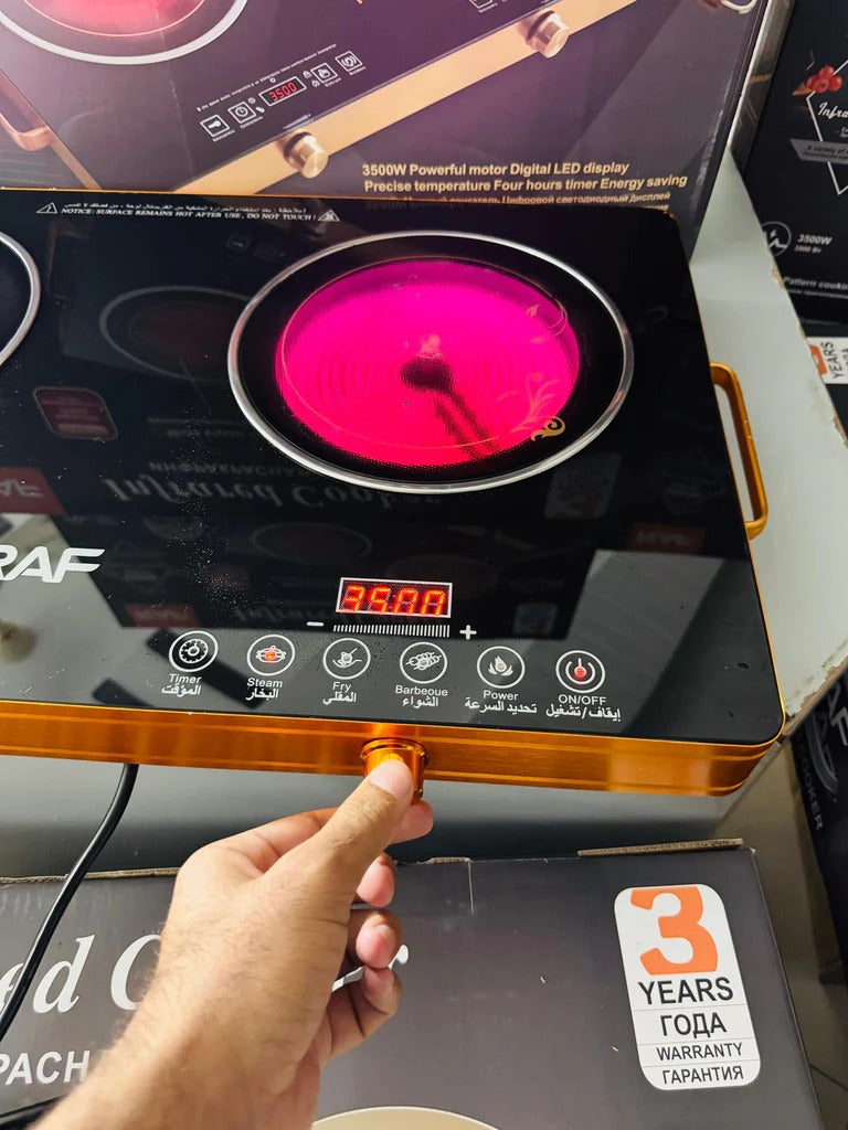 RAF Electric & solar Infrared Cooker R.8808 Double Burner 7000 Watts