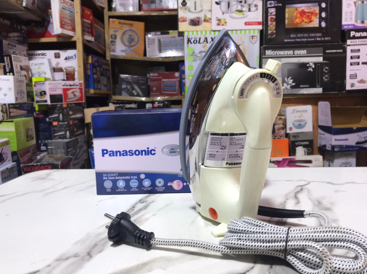 Panasonic 1000W Non-Stick Dry Iron silver plate – Powerful Performance with Free Delivery