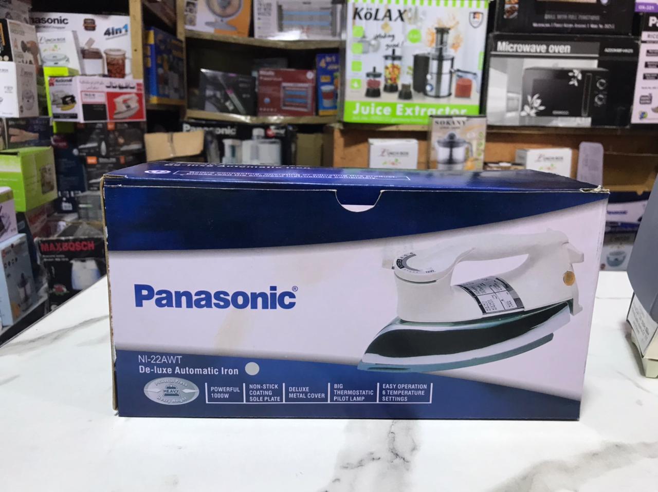 Panasonic 1000W Non-Stick Dry Iron silver plate – Powerful Performance with Free Delivery