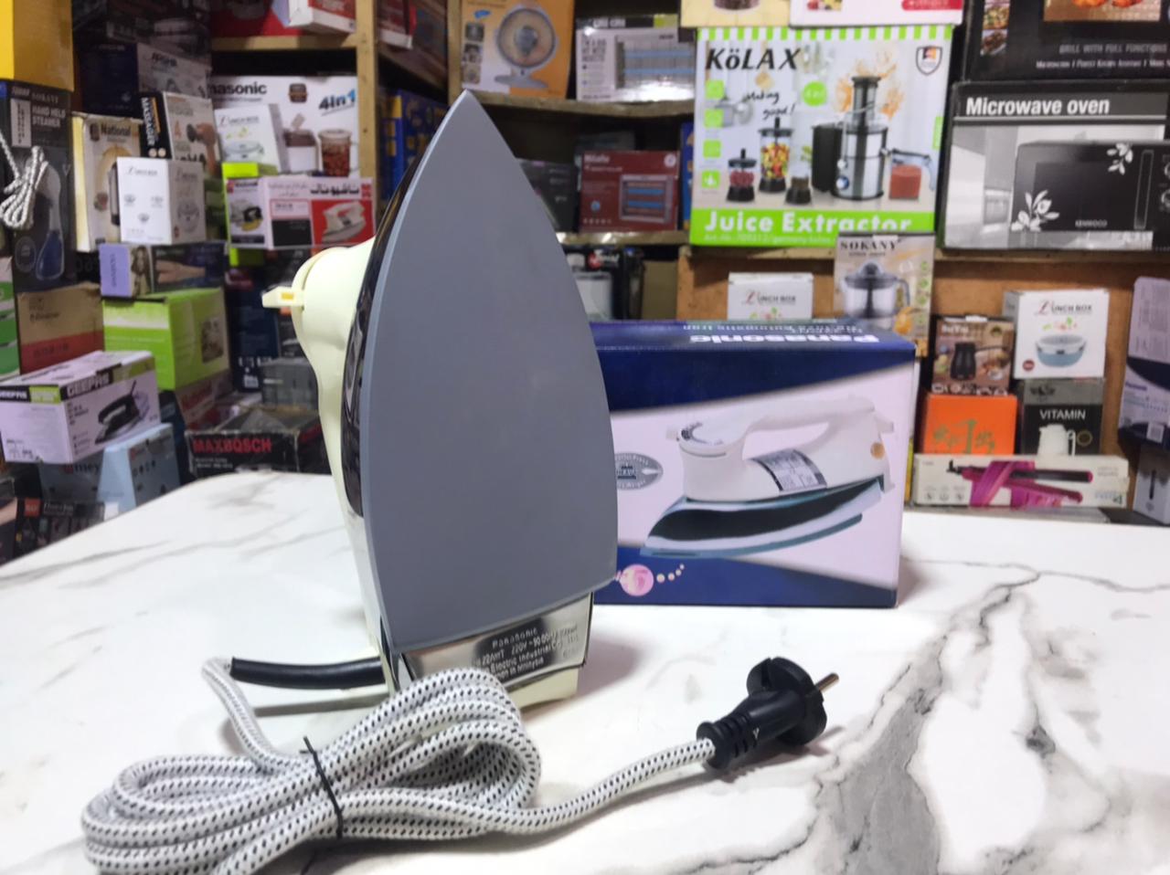 Panasonic 1000W Non-Stick Dry Iron silver plate – Powerful Performance with Free Delivery