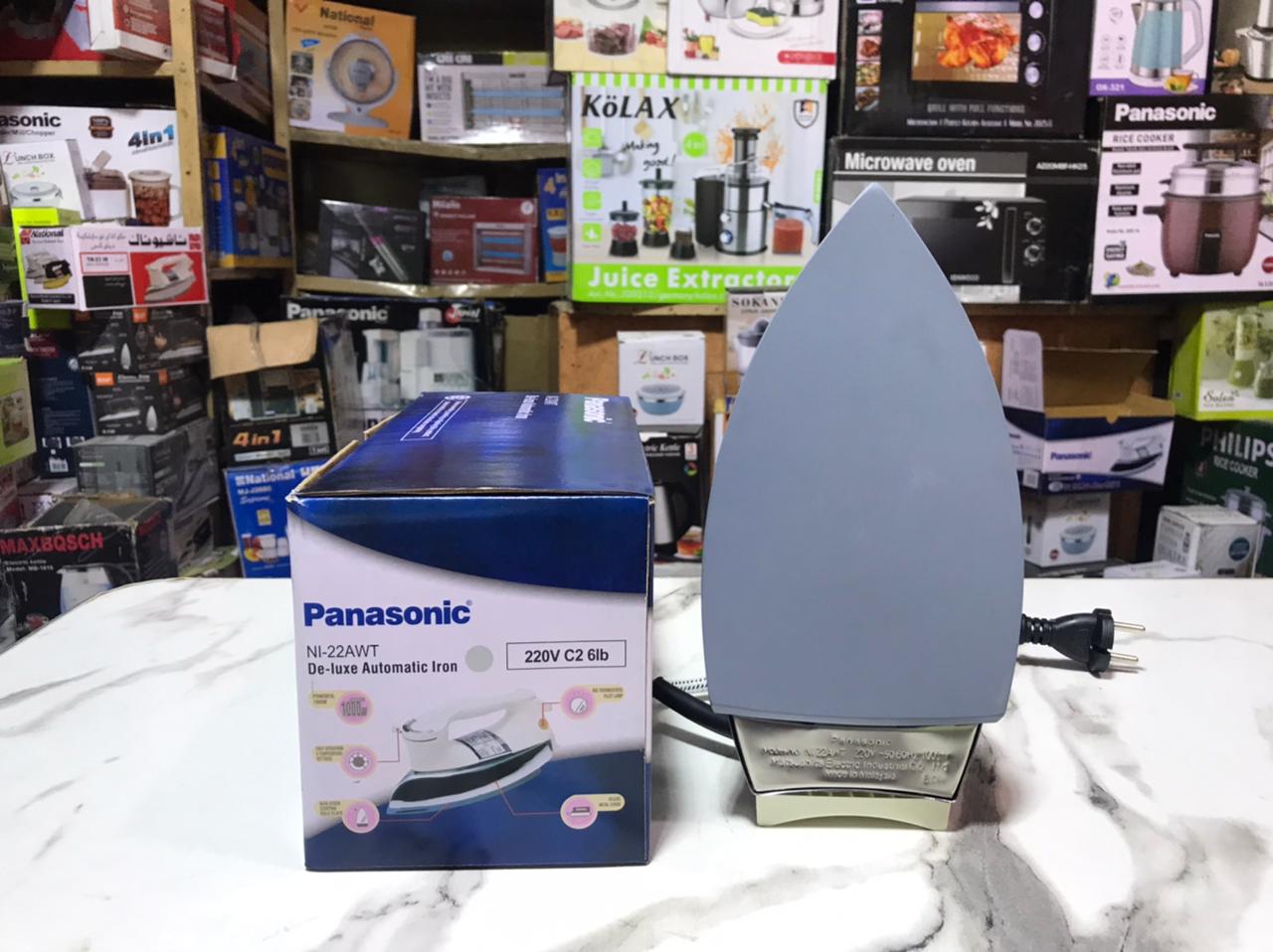 Panasonic 1000W Non-Stick Dry Iron silver plate – Powerful Performance with Free Delivery