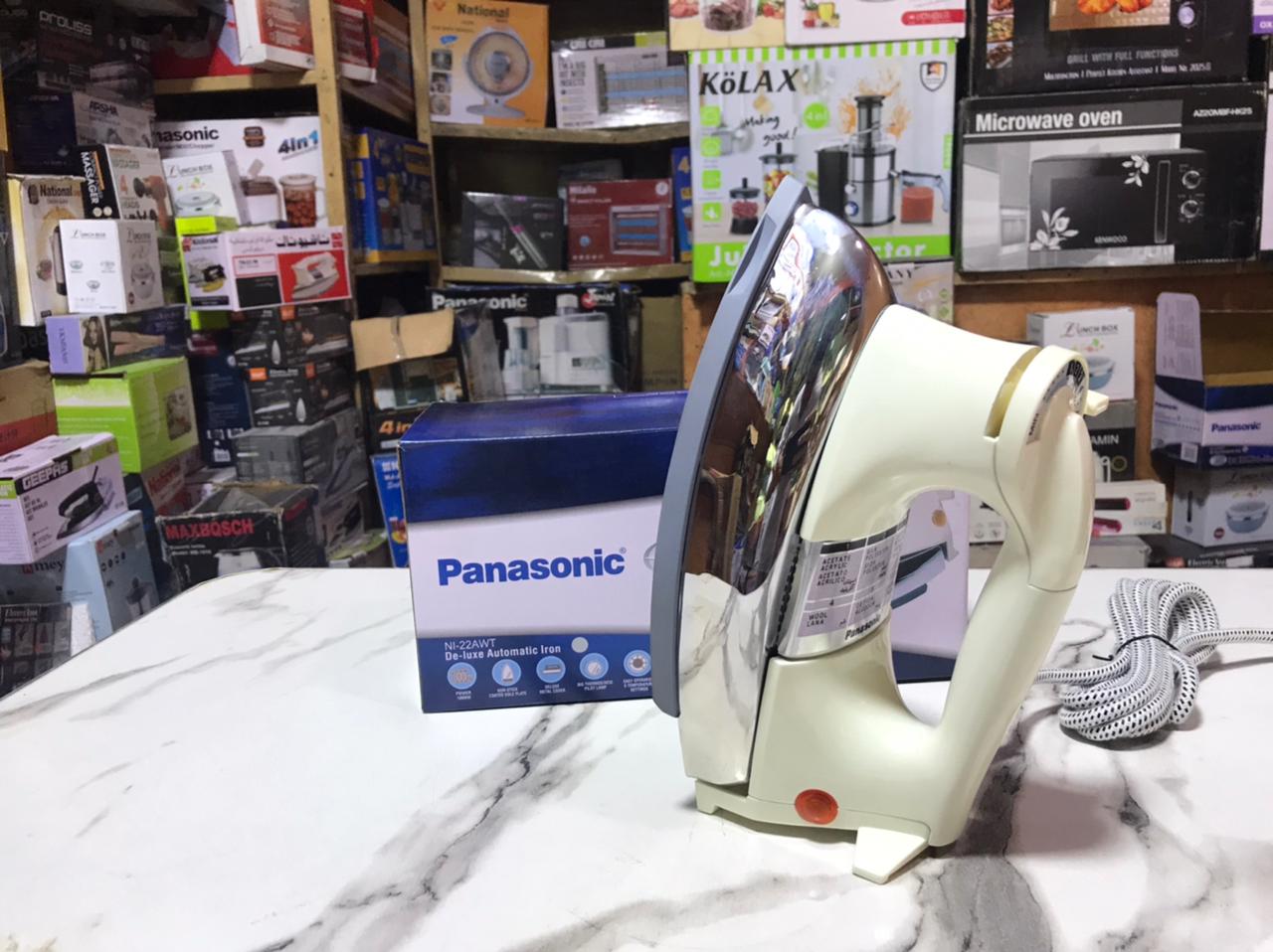 Panasonic 1000W Non-Stick Dry Iron silver plate – Powerful Performance with Free Delivery